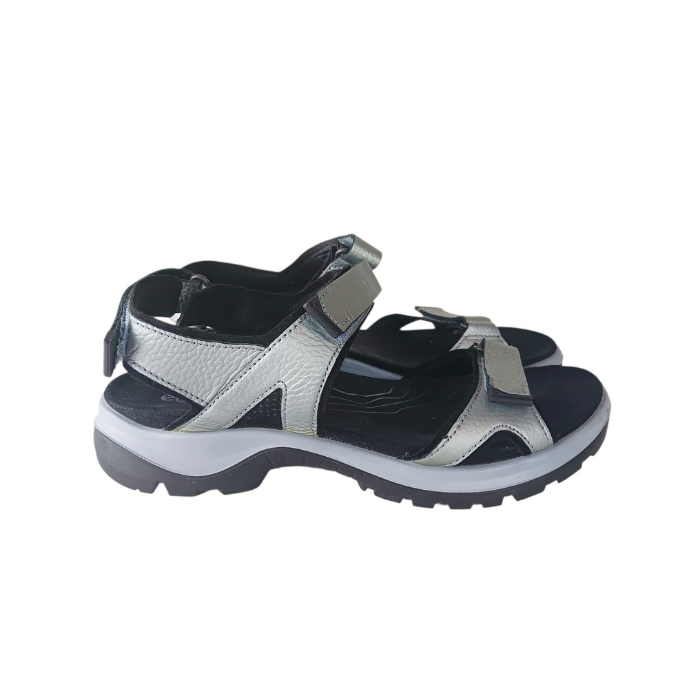 Ecco Silver and Black Sport Sandals